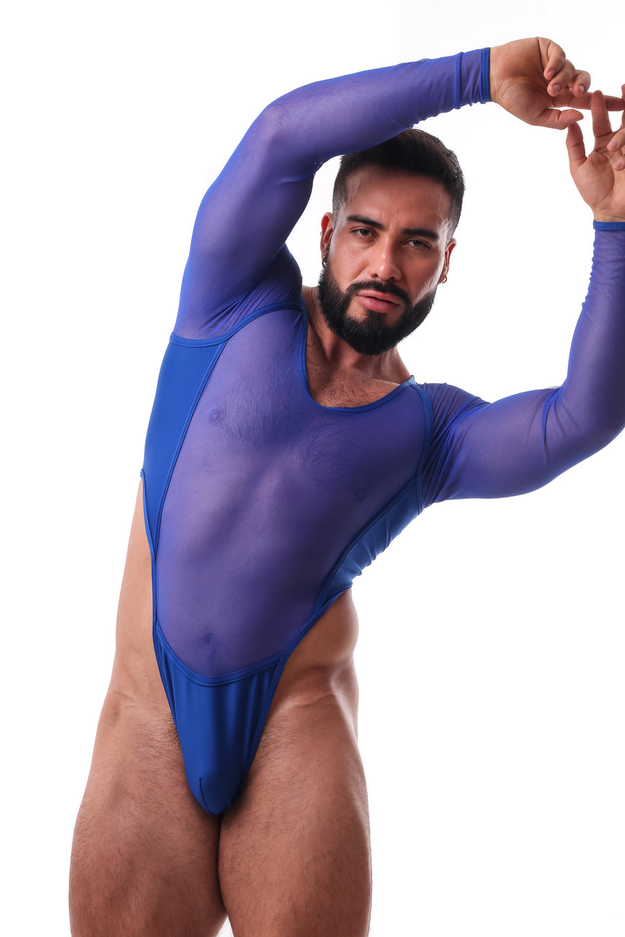 Thong-Bodysuit Long Azul