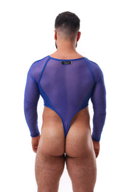 Thong-Bodysuit Long Azul