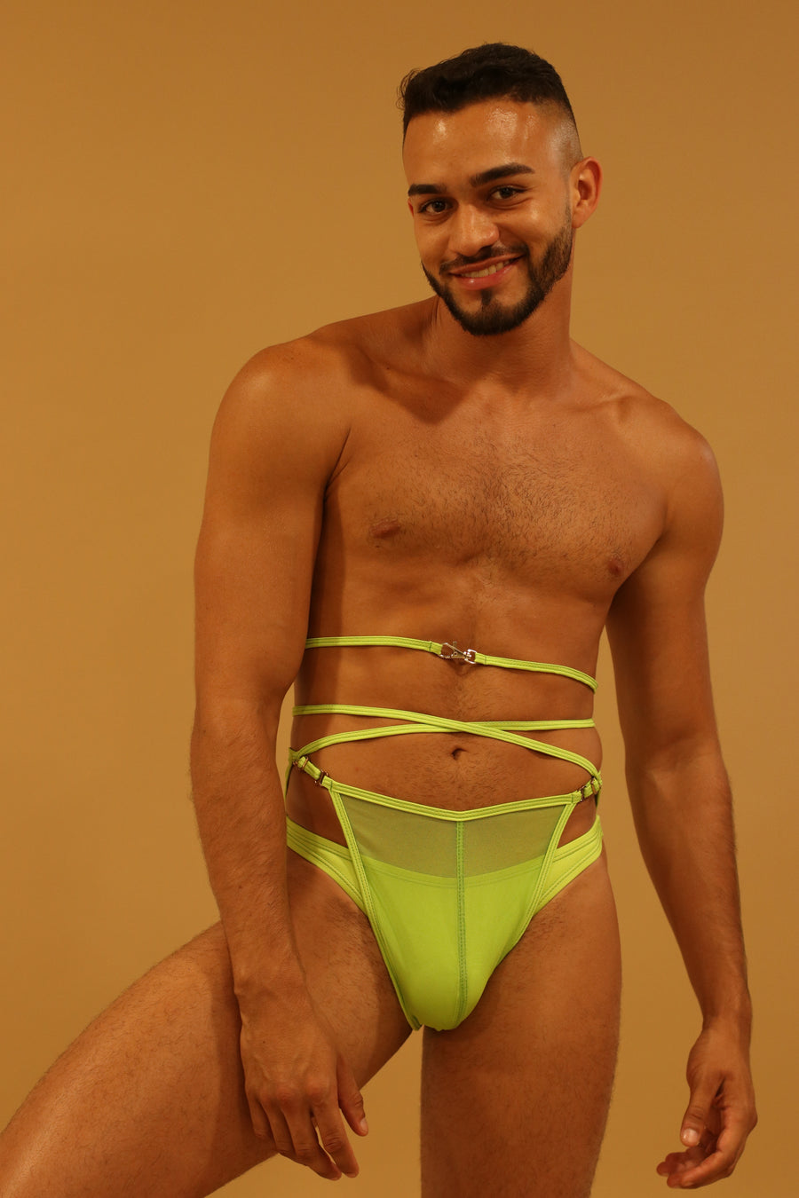 Brief Tangled Lime Mesh